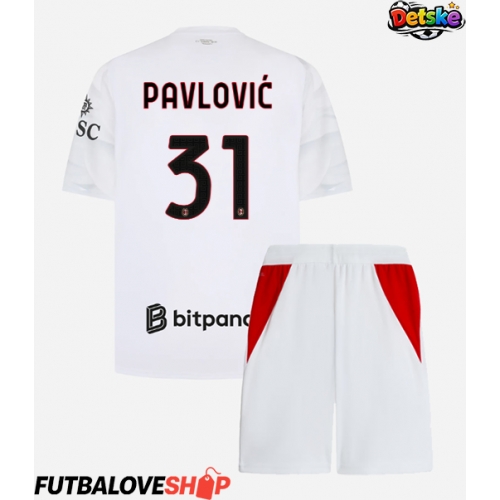 Dres AC Milan Strahinja Pavlovic #31 Preč pre deti 2026-27 Krátky Rukáv (+ trenírky)